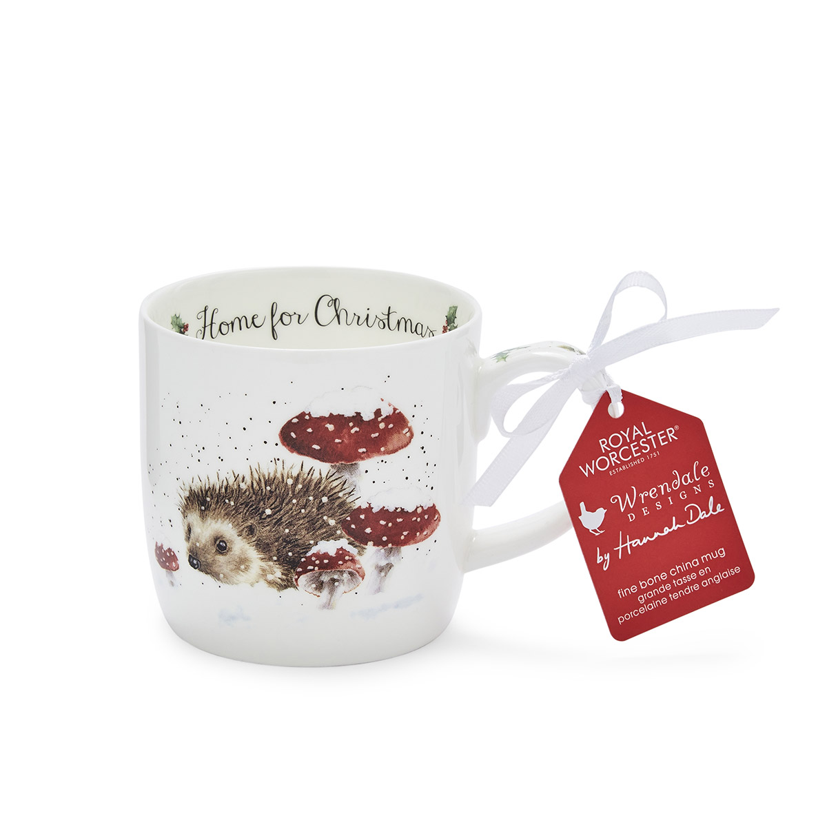 Wrendale Designs Home for Christmas Mug (hedgehog) image number null